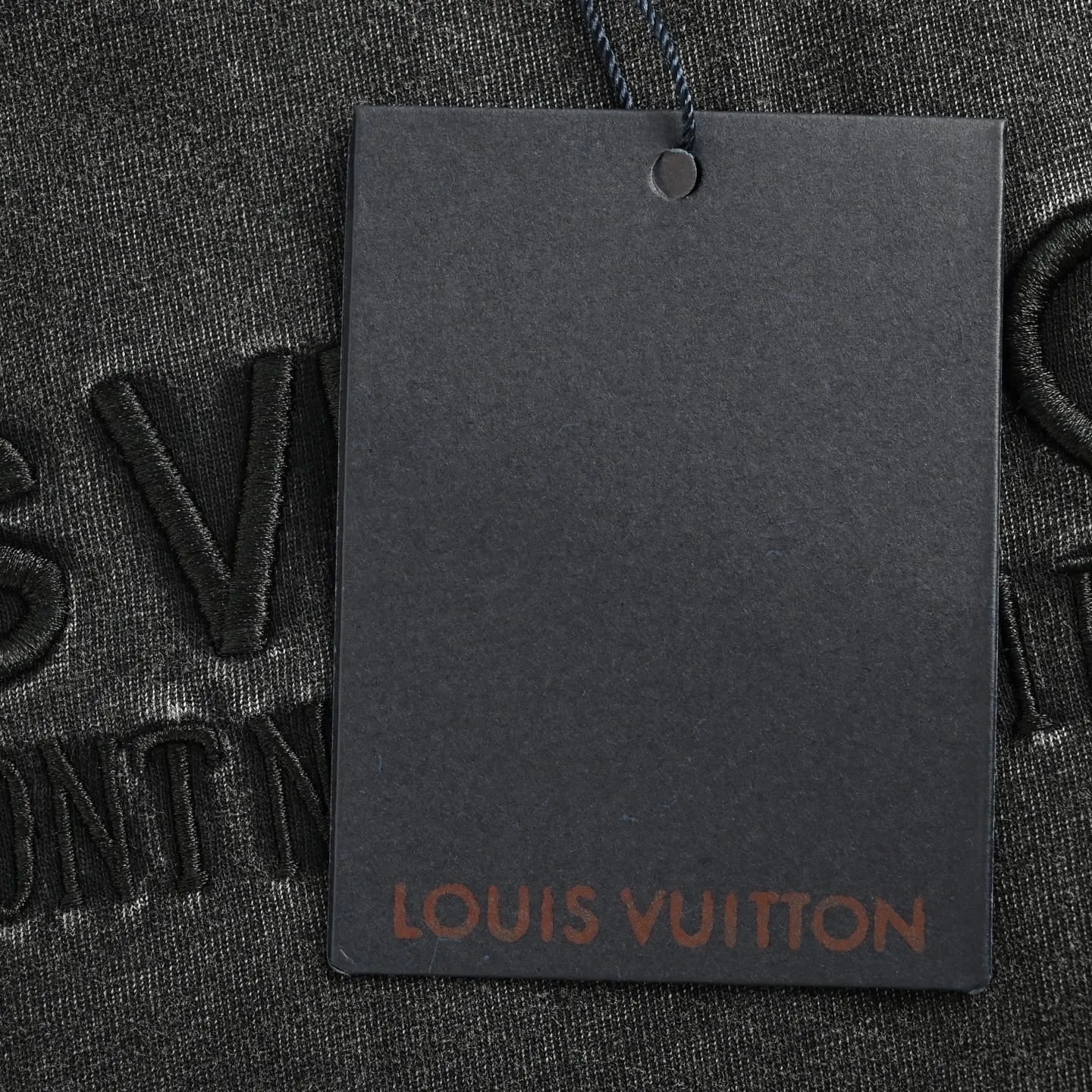 Louis Vuitton/Louis Vuitton 25ss embroidered letters washed distressed short sleeves